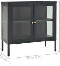 Sideboard Anthrazit 70x35x70 cm Stahl und Glas