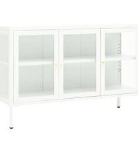 Sideboard Weiß 105x35x70 cm Stahl und Glas