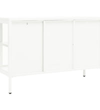 Sideboard Weiß 105x35x70 cm Stahl und Glas