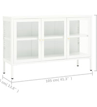 Sideboard Weiß 105x35x70 cm Stahl und Glas