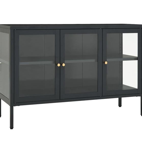 Sideboard Anthrazit 105x35x70 cm Stahl und Glas