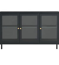 Sideboard Anthrazit 105x35x70 cm Stahl und Glas