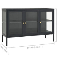 Sideboard Anthrazit 105x35x70 cm Stahl und Glas