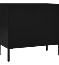 Sideboard Schwarz 75x35x70 cm Stahl und Hartglas