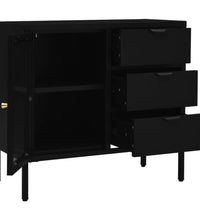 Sideboard Schwarz 75x35x70 cm Stahl und Hartglas