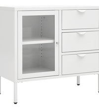 Sideboard Weiß 75x35x70 cm Stahl und Hartglas