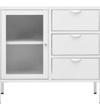 Sideboard Weiß 75x35x70 cm Stahl und Hartglas