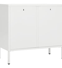 Sideboard Weiß 75x35x70 cm Stahl und Hartglas
