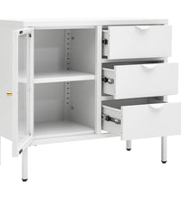 Sideboard Weiß 75x35x70 cm Stahl und Hartglas