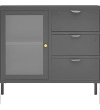 Sideboard Anthrazit 75x35x70 cm Stahl und Hartglas