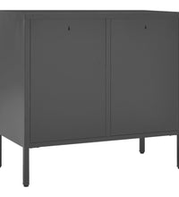 Sideboard Anthrazit 75x35x70 cm Stahl und Hartglas