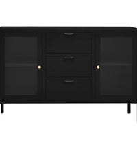 Sideboard Schwarz 105x35x70 cm Stahl und Hartglas