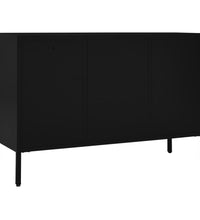 Sideboard Schwarz 105x35x70 cm Stahl und Hartglas