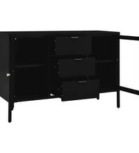 Sideboard Schwarz 105x35x70 cm Stahl und Hartglas