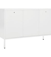 Sideboard Weiß 105x35x70 cm Stahl und Hartglas