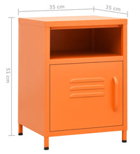 Nachttisch Orange 35x35x51 cm Stahl