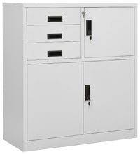 Büroschrank Hellgrau 90x40x102 cm Stahl