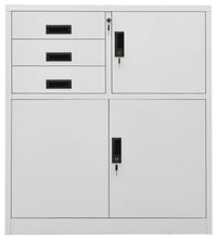 Büroschrank Hellgrau 90x40x102 cm Stahl