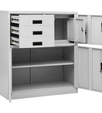 Büroschrank Hellgrau 90x40x102 cm Stahl