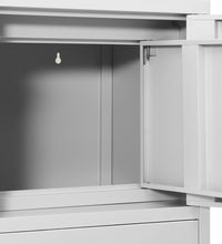 Büroschrank Hellgrau 90x40x102 cm Stahl