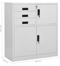 Büroschrank Hellgrau 90x40x102 cm Stahl