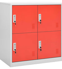 Schließfachschrank Hellgrau und Rot 90x45x92,5 cm Stahl