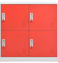 Schließfachschrank Hellgrau und Rot 90x45x92,5 cm Stahl