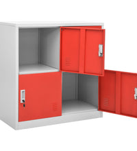 Schließfachschrank Hellgrau und Rot 90x45x92,5 cm Stahl