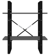 Bücherregal 2 Fächer Grau 60x30x70 cm Holzwerkstoff