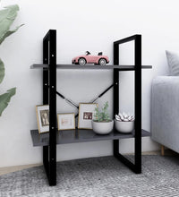 Bücherregal 2 Fächer Grau 60x30x70 cm Holzwerkstoff