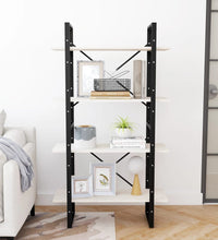 Bücherregal 4 Böden Weiß 80x30x140 cm Massivholz Kiefer