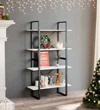 Bücherregal 4 Böden Weiß 80x30x140 cm Massivholz Kiefer