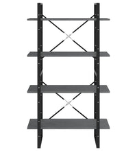 Bücherregal 4 Böden Grau 80x30x140 cm Massivholz Kiefer