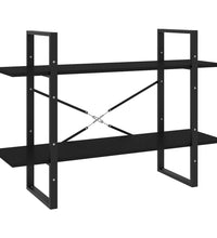 Bücherregal 2 Fächer Schwarz 100x30x70 cm Holzwerkstoff