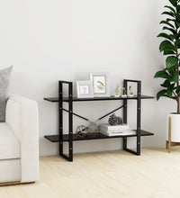 Bücherregal 2 Fächer Schwarz 100x30x70 cm Holzwerkstoff