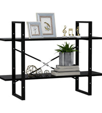 Bücherregal 2 Fächer Schwarz 100x30x70 cm Holzwerkstoff