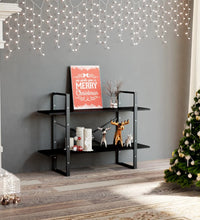 Bücherregal 2 Fächer Schwarz 100x30x70 cm Holzwerkstoff