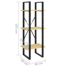 Bücherregal 3 Böden 40x30x105 cm Massivholz Kiefer