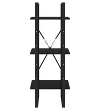 Bücherregal 3 Böden Schwarz 40x30x105 cm Massivholz Kiefer