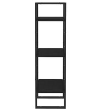 Bücherregal 3 Böden Schwarz 40x30x105 cm Massivholz Kiefer