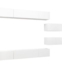6-tlg. TV-Schrank-Set Weiß Holzwerkstoff