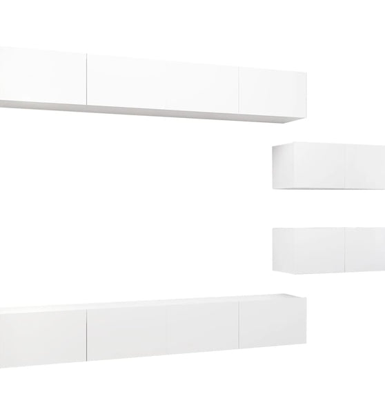 6-tlg. TV-Schrank-Set Weiß Holzwerkstoff