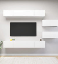 6-tlg. TV-Schrank-Set Weiß Holzwerkstoff
