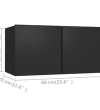 TV-Schränke 4 Stk. Schwarz 60x30x30 cm Holzwerkstoff