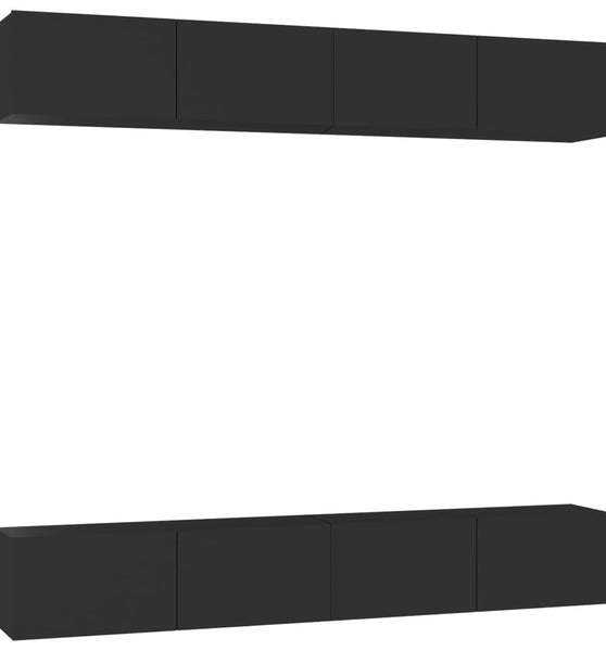 TV-Schränke 4 Stk. Schwarz 100x30x30 cm Holzwerkstoff