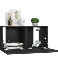 6-tlg. TV-Schrank-Set Schwarz Holzwerkstoff