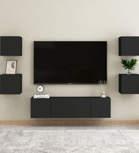 6-tlg. TV-Schrank-Set Schwarz Holzwerkstoff