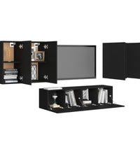 6-tlg. TV-Schrank-Set Schwarz Holzwerkstoff