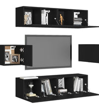 6-tlg. TV-Schrank-Set Schwarz Holzwerkstoff