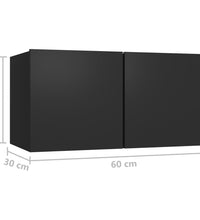 6-tlg. TV-Schrank-Set Schwarz Holzwerkstoff